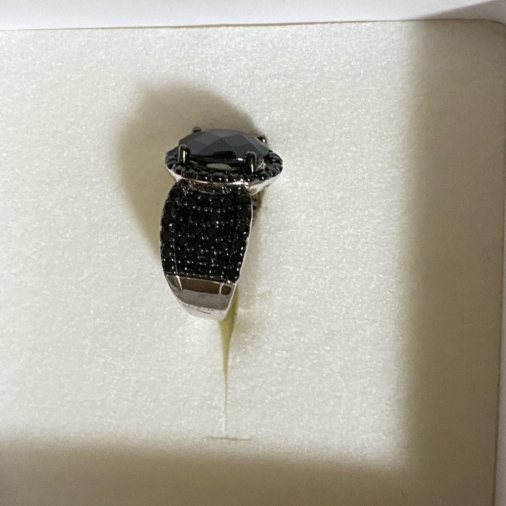NWOT BLACK SPINEL STERLING RING - Picture 11 of 11